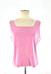 Womens Size Large Sigrid Olsen Light Pink Tank Top 100% Cotton - RealThreads